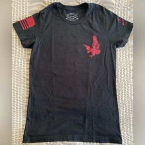 Grunt Style GS Women’s Slim Fit Graphic Black/Red Short Sleeve T Shirt Size M
